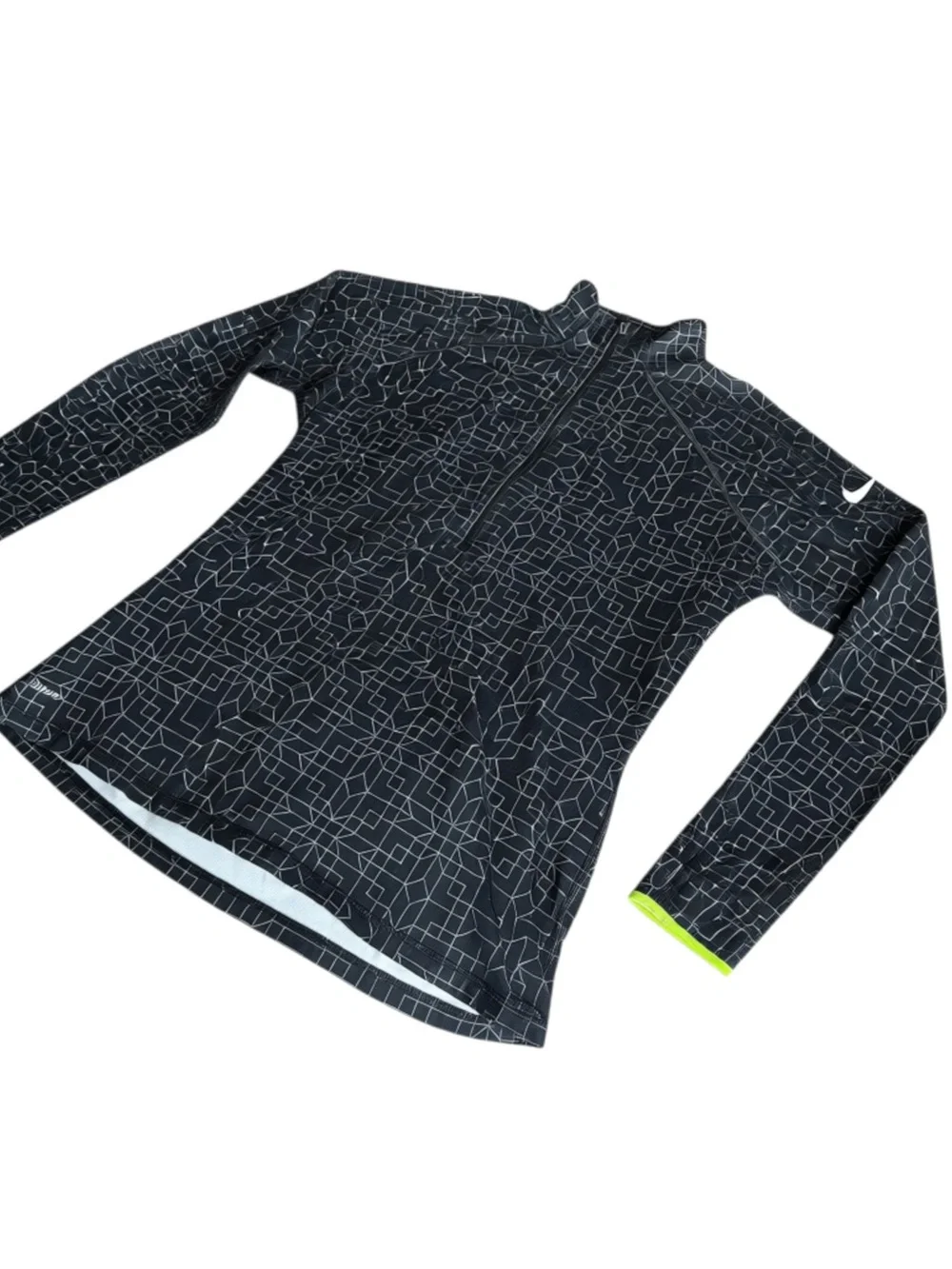 Nike Blue Geo-Print Half-Zip Ski Jacket with Neon Trim